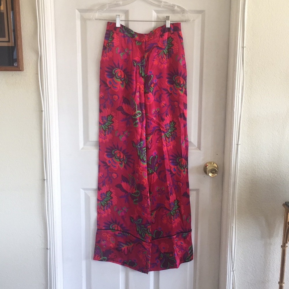 Topshop Floral Wide Leg Pajama Pant